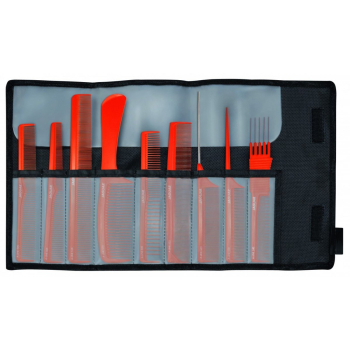 Zestaw grzebieni fryzjerskich Jaguar, 9 sztuk w kolorze pomarańczowym